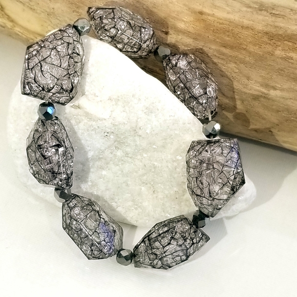 Jewelry - Smokey Nugget Beaded Stretch Bracelet